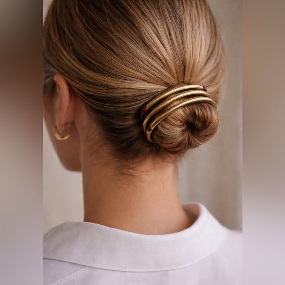 Goody Accessories - Vintage GOODY Gold Coil Bun Holder Hair Accessory | Sculptural Hair Cuff | 2.4”